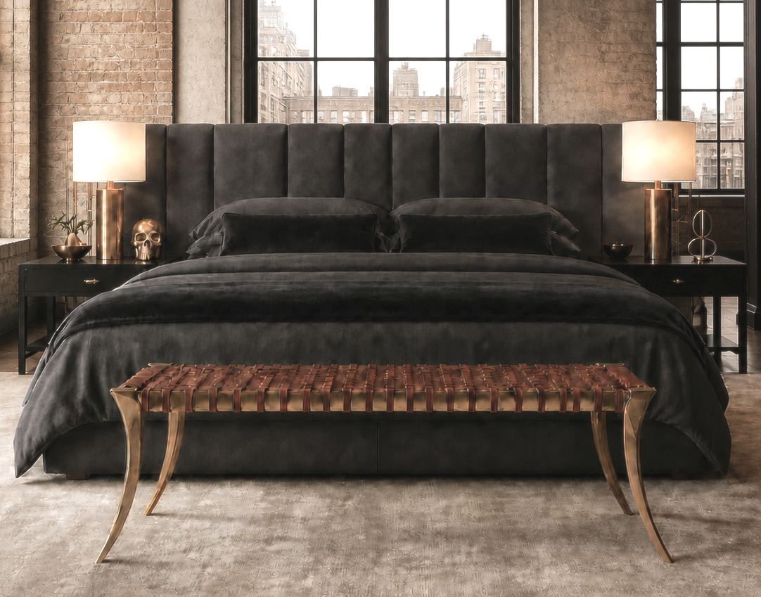 Klismos Brass Bench