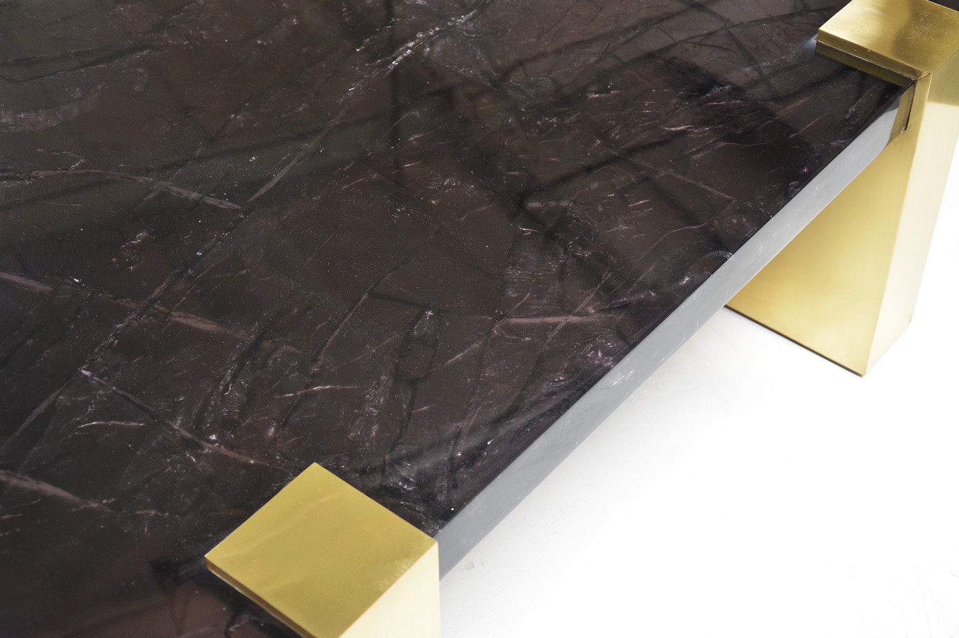 Aqueduct Brass Coffee Table (Fractured Resin)