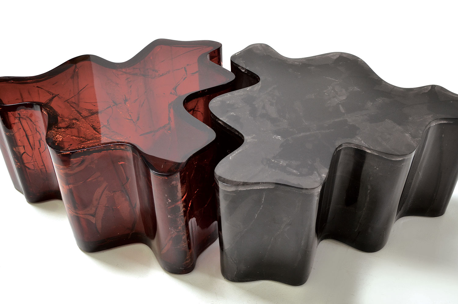 Associated Fractured Resin Coffee Table