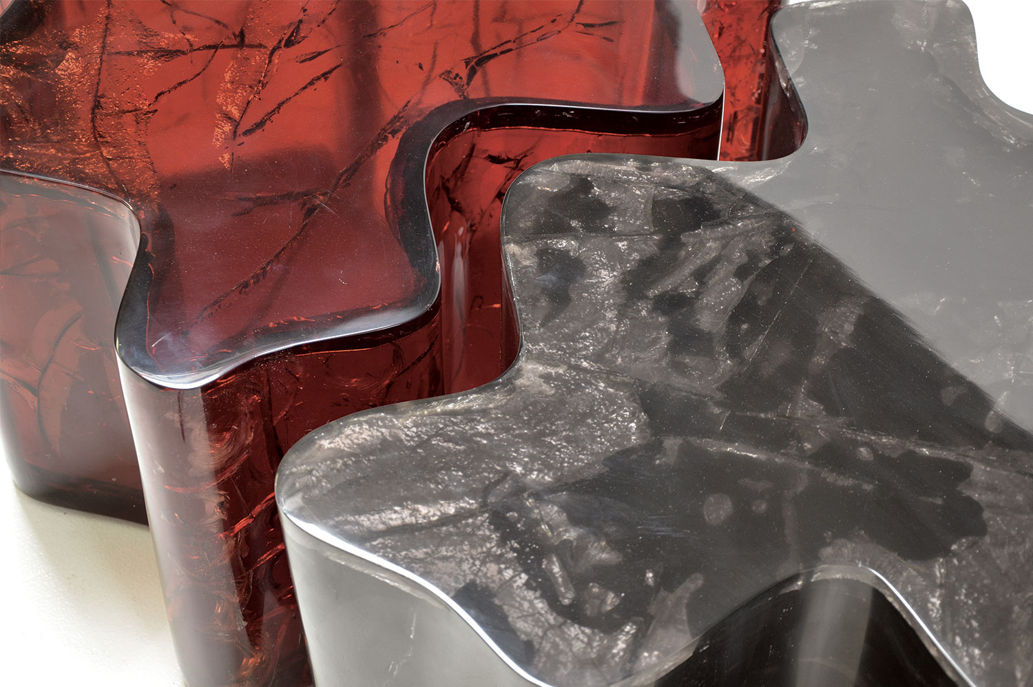 Associated Fractured Resin Coffee Table