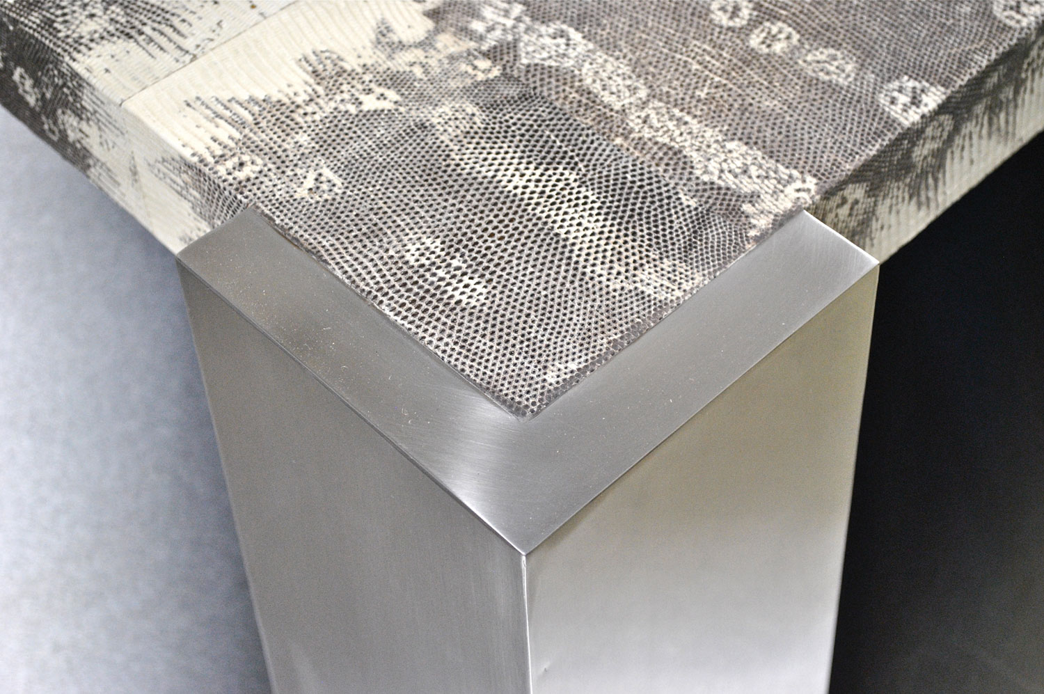 Cube Coffee Table - Lizard/Stainless