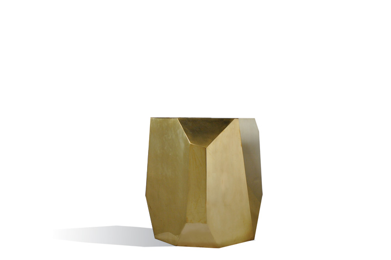 Hedge Stone Table 30" - Brass