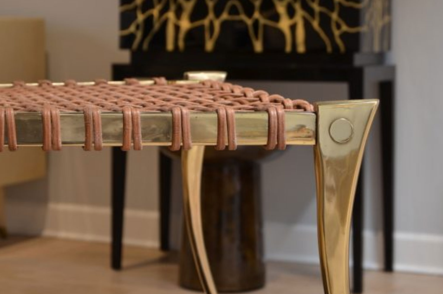 Klismos Brass Chair