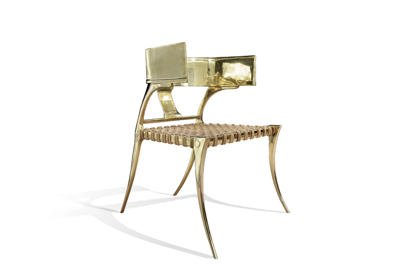 Klismos Brass Chair