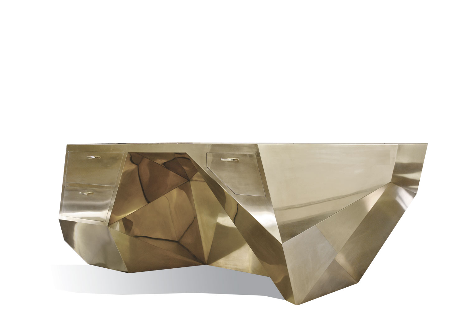 Popova Brass Desk | Parchment