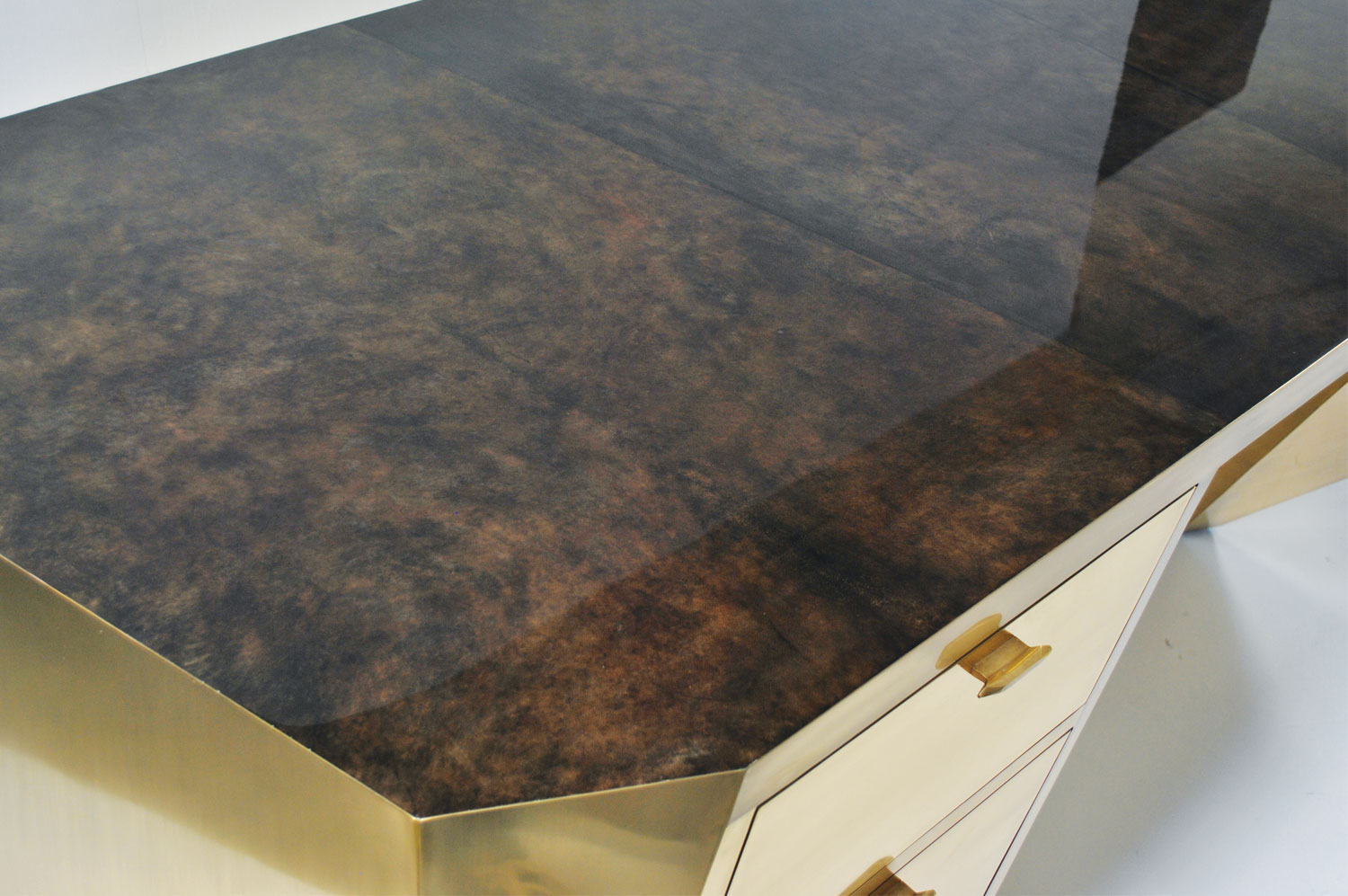 Popova Brass Desk | Parchment