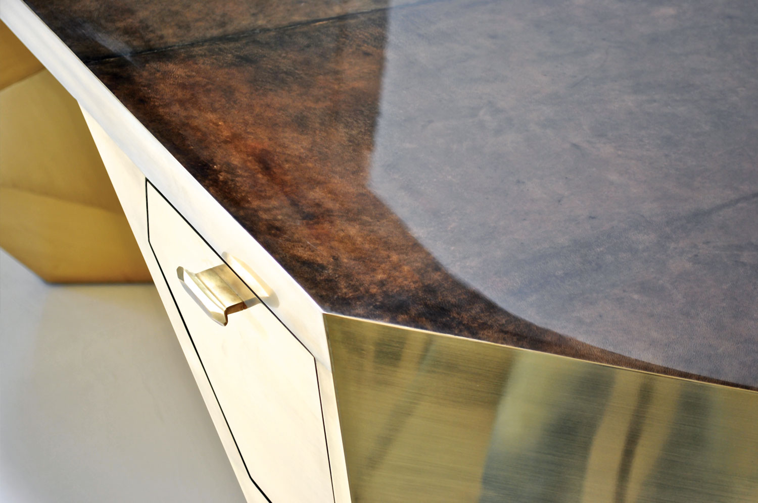 Popova Brass Desk | Parchment