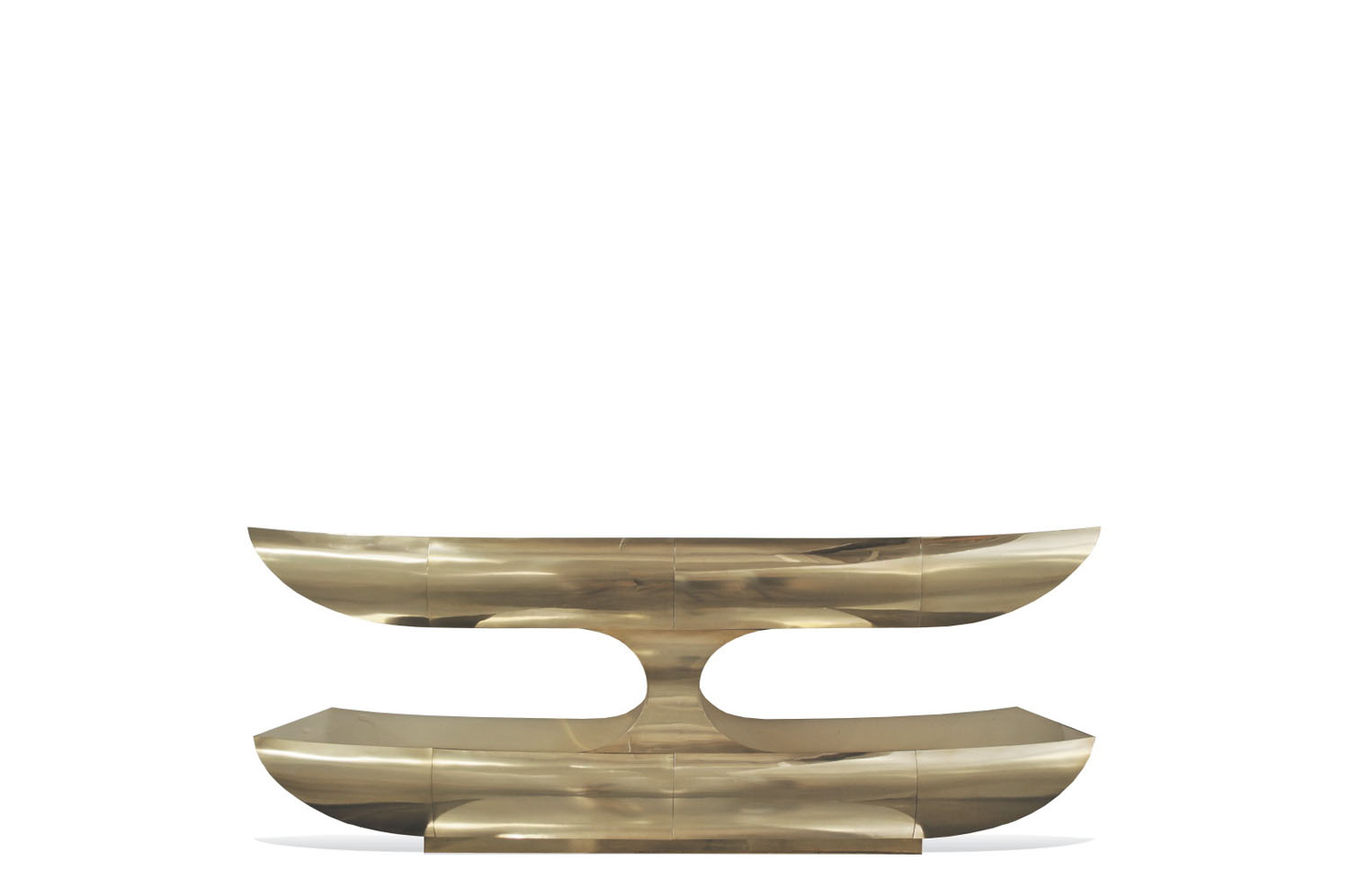 2 Tier Brass Console
