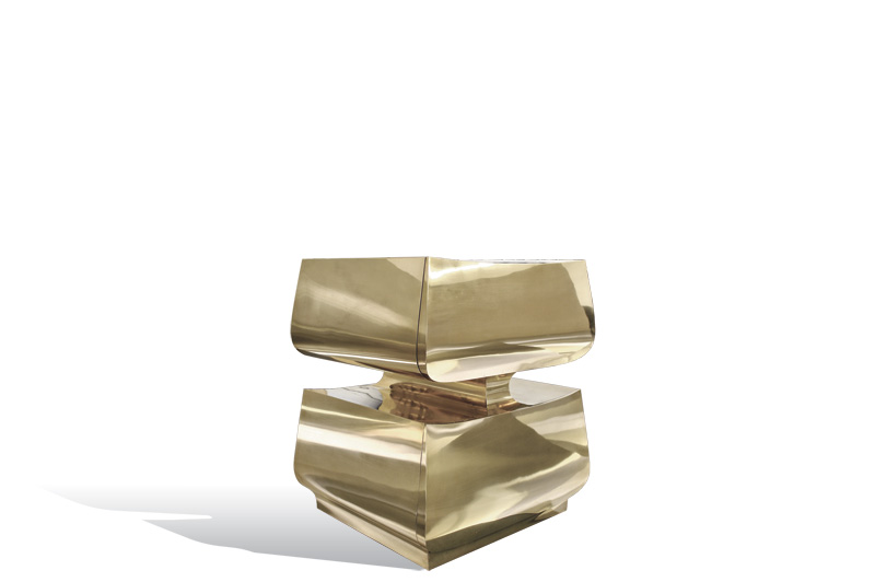 2 Tier Brass Nightstand