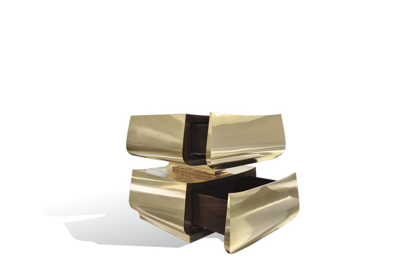 2 Tier Brass Nightstand