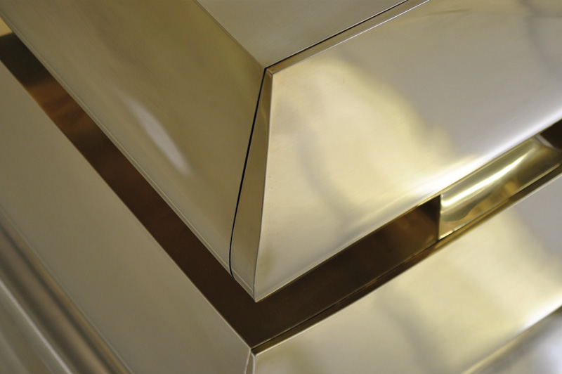 2 Tier Brass Nightstand