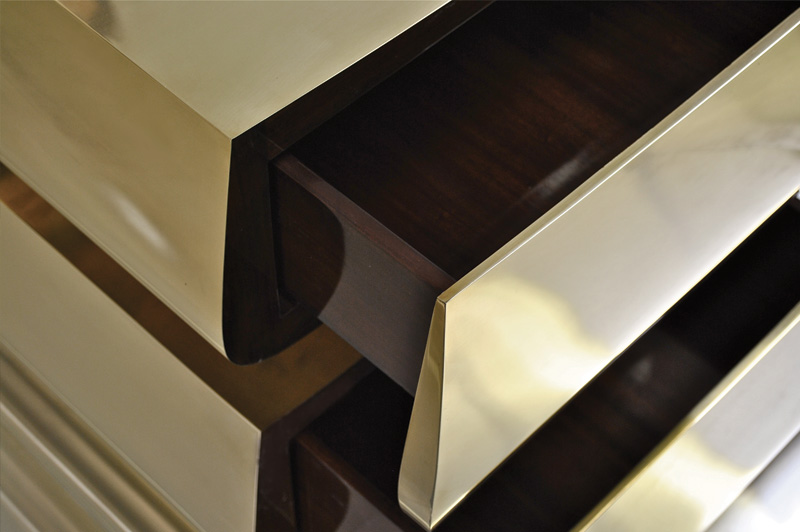 2 Tier Brass Nightstand