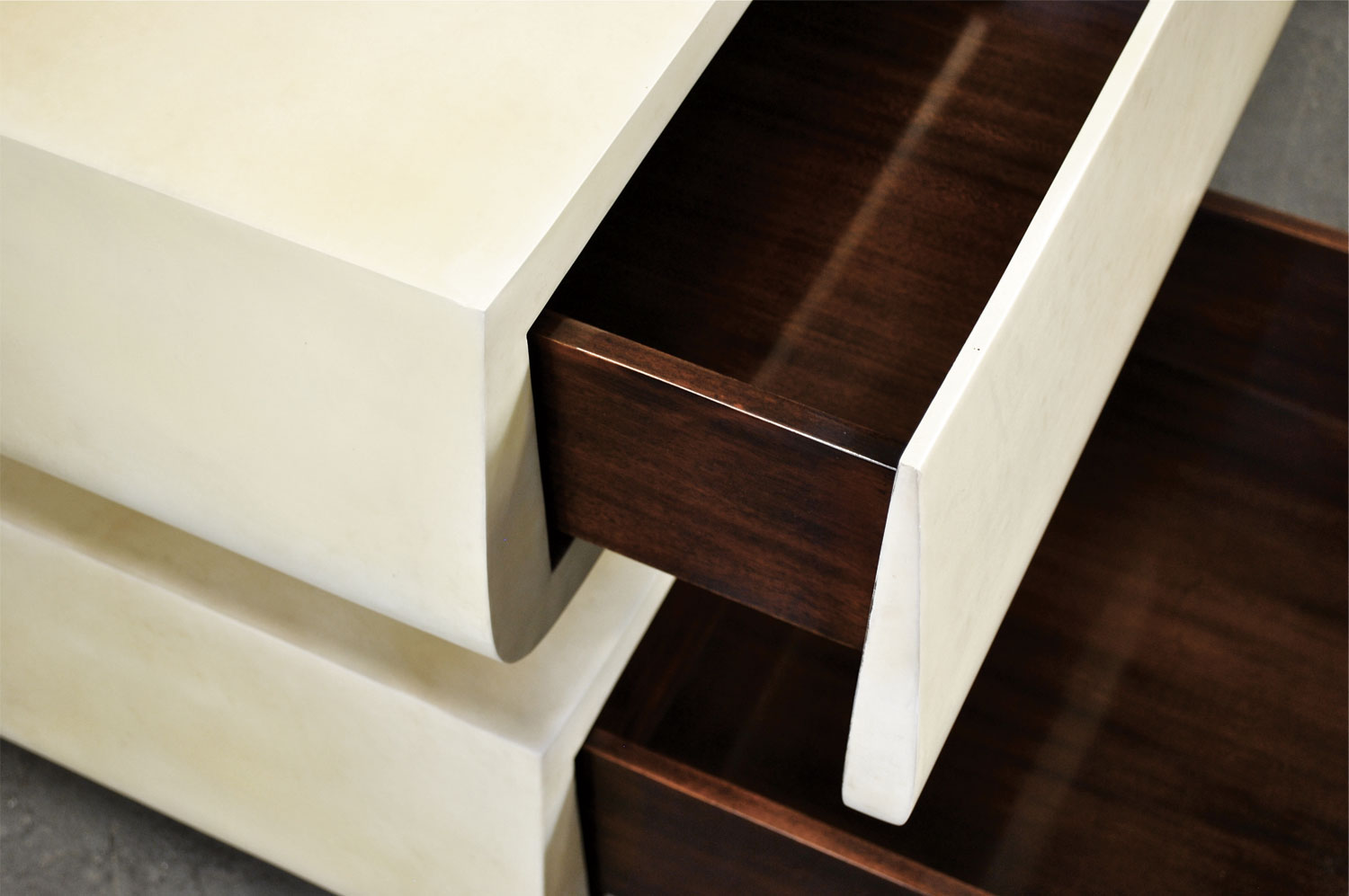 2 Tier Parchment Nightstand