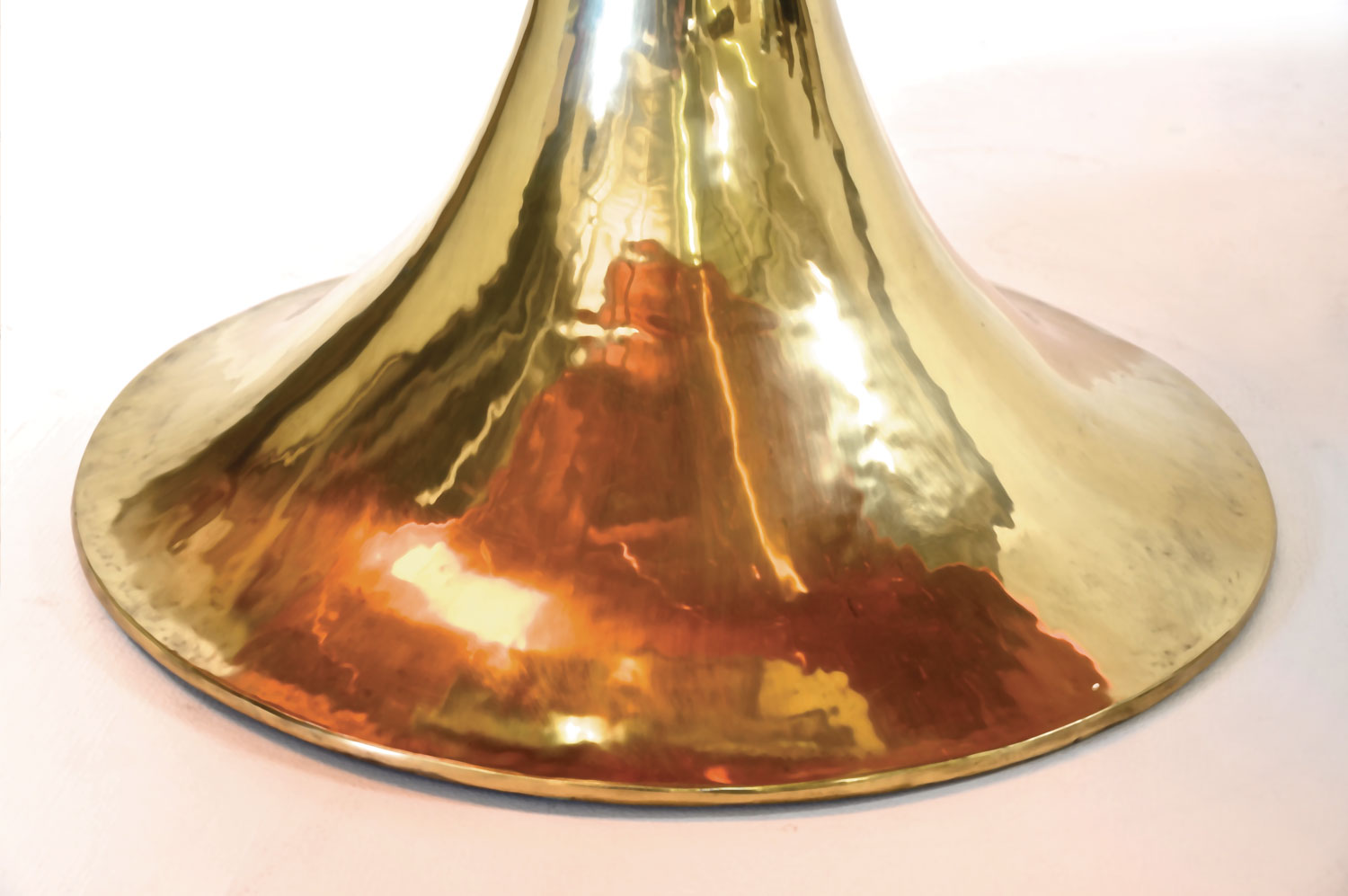 Tulip Table Fractured Resin & Brass