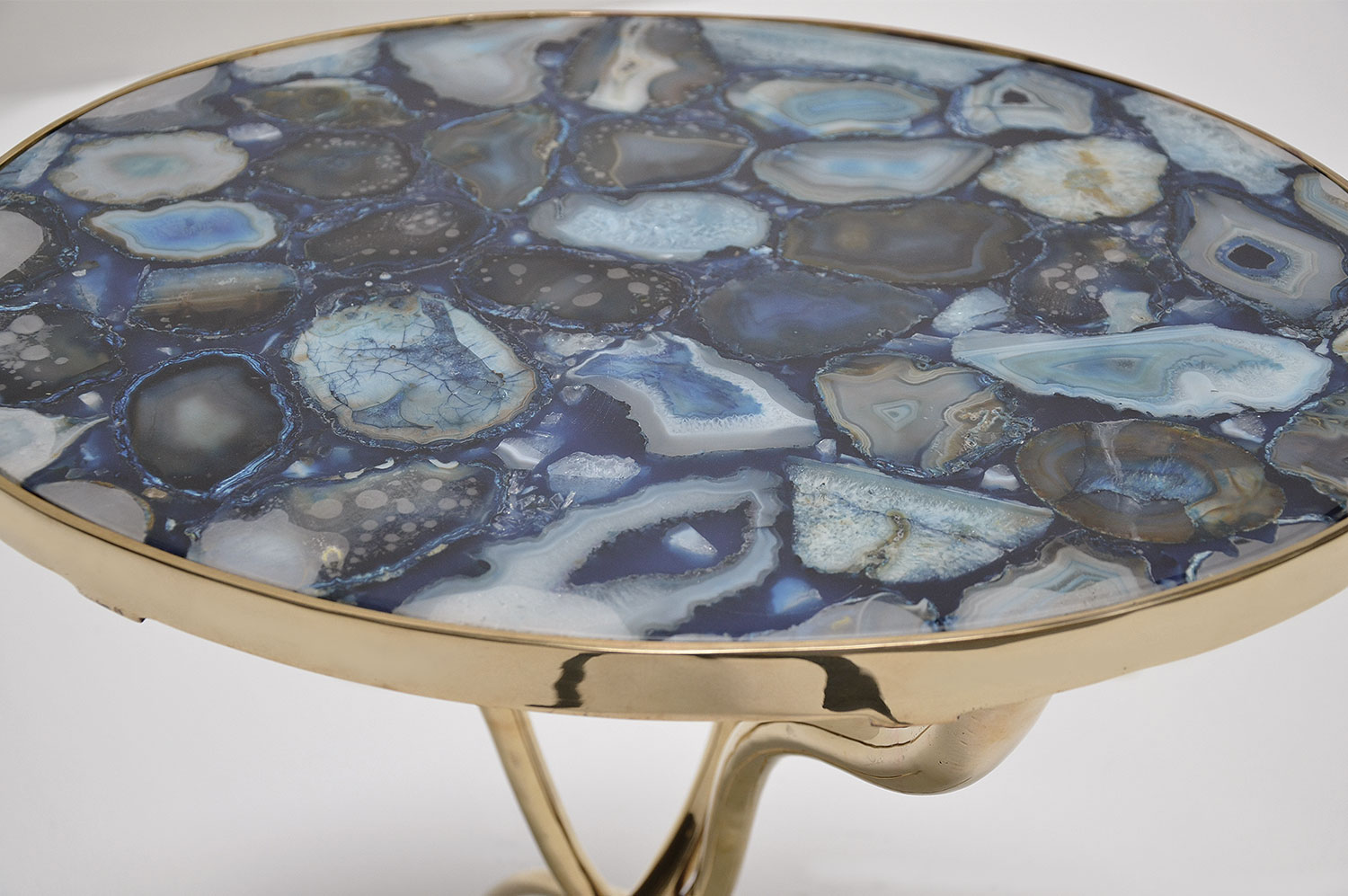 Vena Brass Side Table